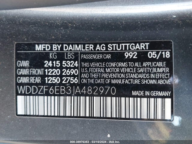 Mercedes-Benz Amg E 43 4matic 2018 WDDZF6EB3JA482970 Image 9
