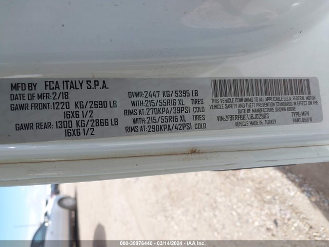 RAM Promaster City Tradesman Slt 2018 ZFBERFBB7J6J02863 Image 9