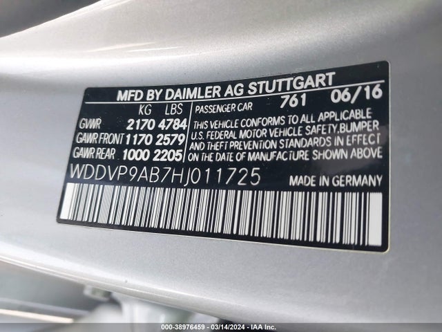 Mercedes-Benz B 250e 2017 WDDVP9AB7HJ011725 Image 9