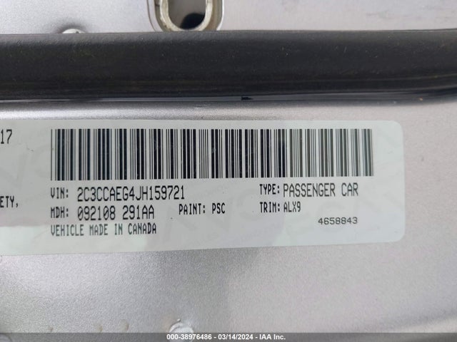 Chrysler 300 Limited 2018 2C3CCAEG4JH159721 Image 9