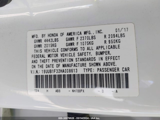 Acura TLX 2017 19UUB1F32HA008613 Image 9