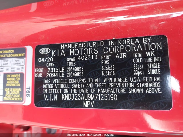 KIA SOUL S 2021 KNDJ23AU9M7125190 Image 9