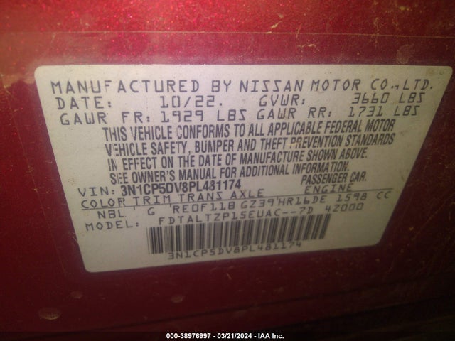Nissan Kicks Sr Xtronic Cvt 2023 3N1CP5DV8PL481174 Image 9