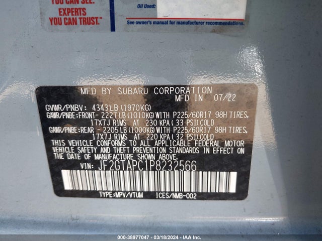 Subaru Crosstrek Premium 2023 JF2GTAPC1P8232566 Image 9