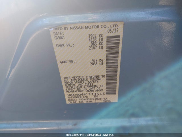 Nissan LEAF S 2015 1N4AZ0CP8FC333515 Image 9