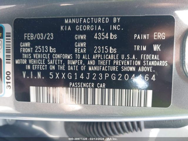 5XXG14J23PG204464 KIA K5 LXS