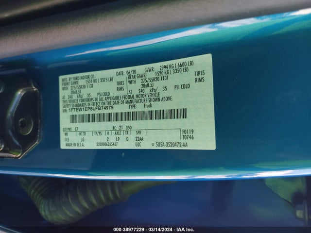 Ford F-150 Xl 2020 1FTEW1EP8LFB74979 Image 9