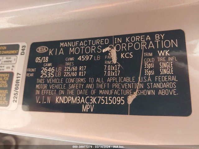 KIA Sportage Lx 2019 KNDPM3AC3K7515095 Image 9