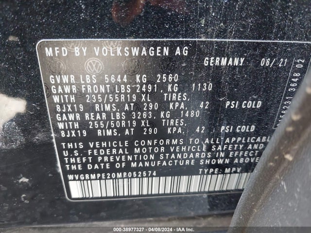 WVGRMPE20MP052574 Volkswagen ID.4 PRO