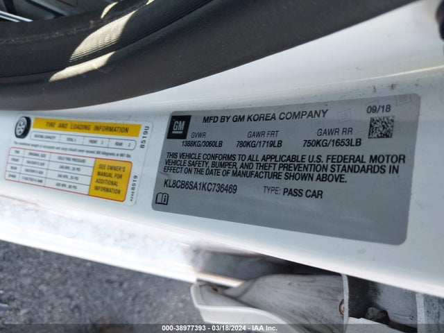 Chevrolet Spark Ls Cvt 2019 KL8CB6SA1KC736469 Image 9