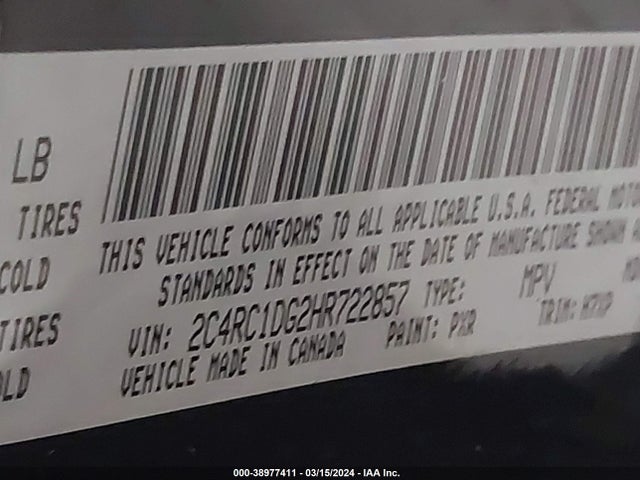 Chrysler Pacifica Touring 2017 2C4RC1DG2HR722857 Image 9