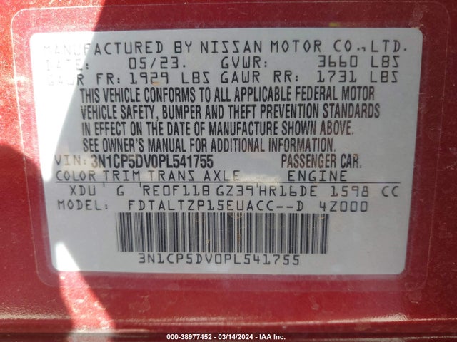 Nissan Kicks Sr Xtronic Cvt 2023 3N1CP5DV0PL541755 Image 9