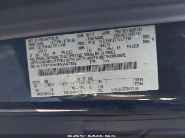 1FTYE1YM1FKA87292 Ford Transit-150