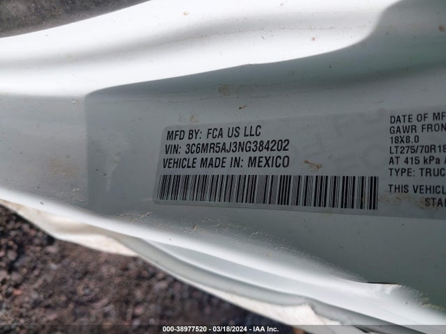 RAM 2500 Tradesman Regular Cab 4x4 8' Box 2022 3C6MR5AJ3NG384202 Image 9