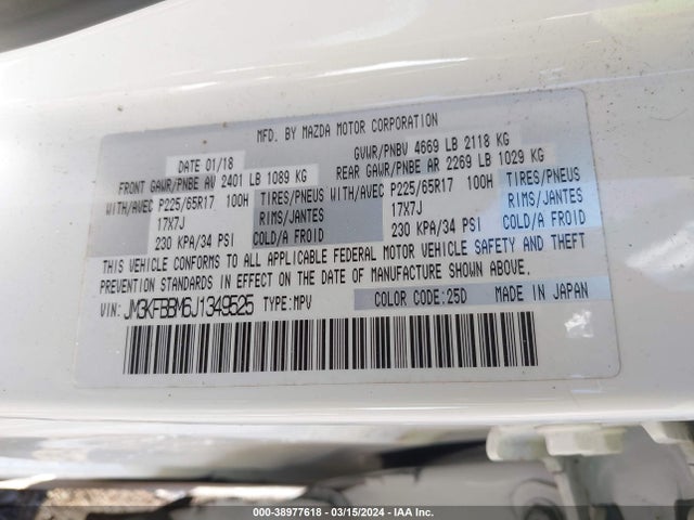 JM3KFBBM6J1349525 Mazda CX-5 SPORT