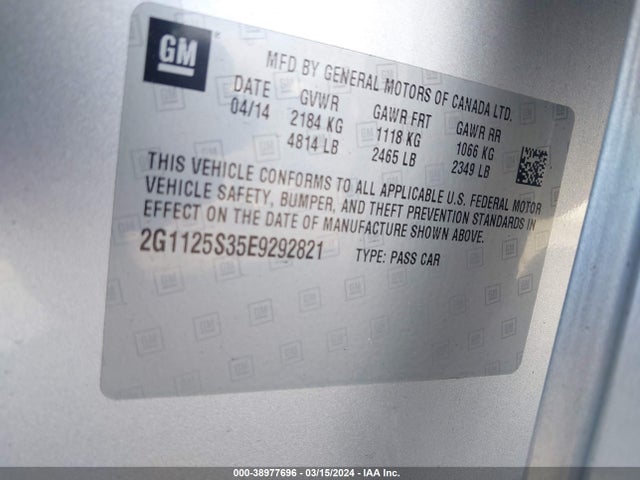 Chevrolet Impala 2lt 2014 2G1125S35E9292821 Image 9
