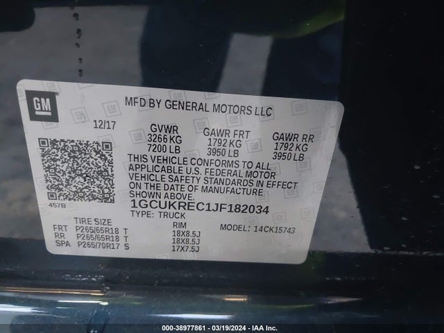 Chevrolet Silverado 1500 2lt 2018 1GCUKREC1JF182034 Image 8