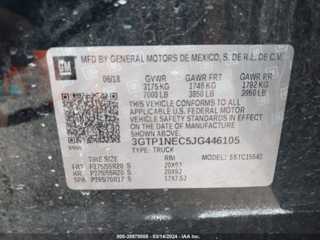 3GTP1NEC5JG446105 GMC Sierra 1500 Slt