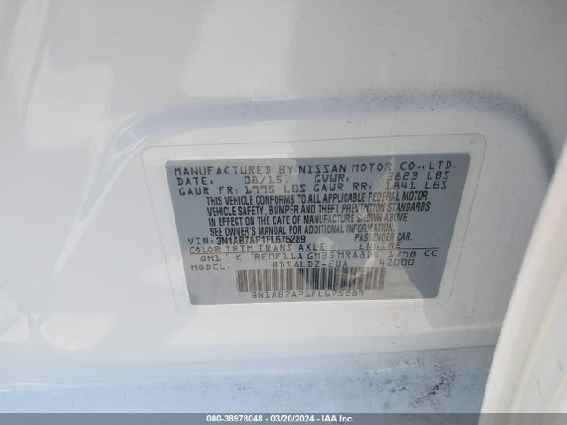 Nissan SENTRA SV 2015 3N1AB7AP1FL675289 Image 9