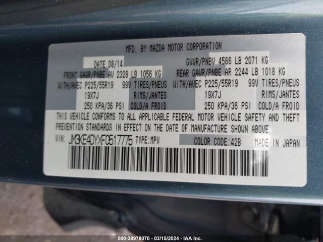 JM3KE4DYXF0517775 Mazda Cx-5 Grand Touring