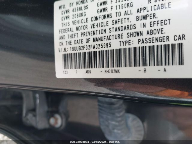 19UUB2F32FA025995 Acura Tlx V6
