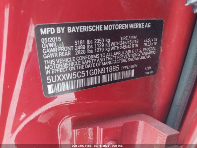 5UXXW5C51G0N91885 BMW X4 Xdrive35i
