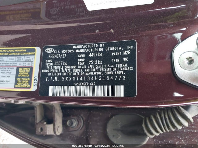 KIA Optima Lx 2017 5XXGT4L34HG154773 Image 9