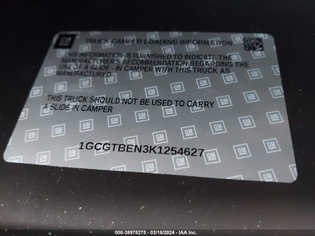 Chevrolet Colorado Wt 2019 1GCGTBEN3K1254627 Image 9