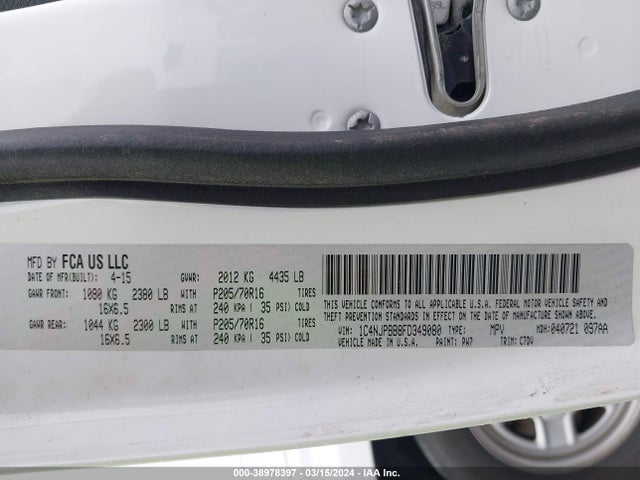 Jeep Patriot Sport 2015 1C4NJPBB8FD349080 Image 9