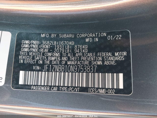 Toyota GR86 2022 JF1ZNBB10N9753837 Image 9