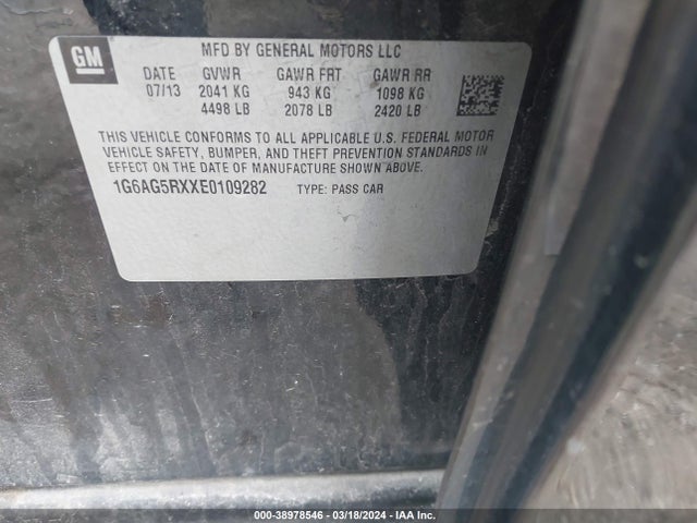 1G6AG5RXXE0109282 Cadillac Ats Standard