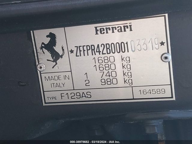 1996 FERRARI F355 GTS ZFFPR42B000103319 Photo 8