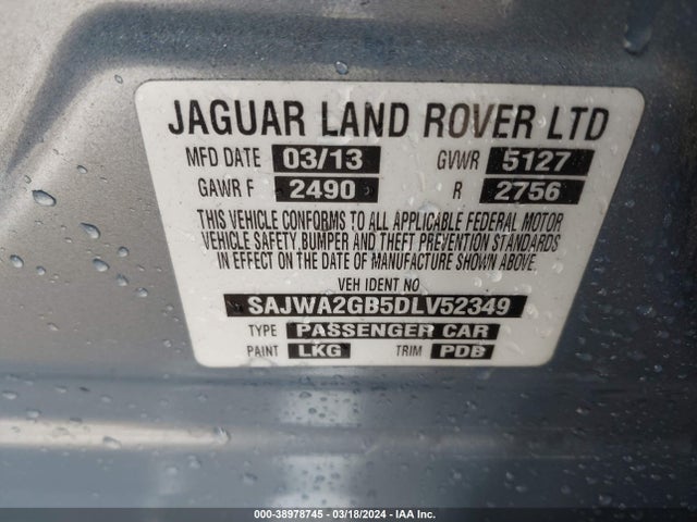 2013 JAGUAR XJ SAJWA2GB5DLV52349 Photo 8