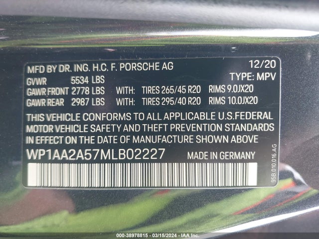 2021 PORSCHE MACAN WP1AA2A57MLB02227 Photo 8