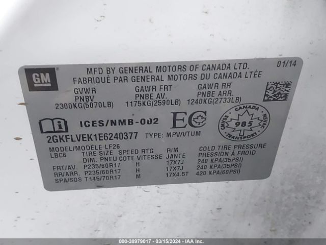 2GKFLVEK1E6240377 GMC Terrain Sle-1
