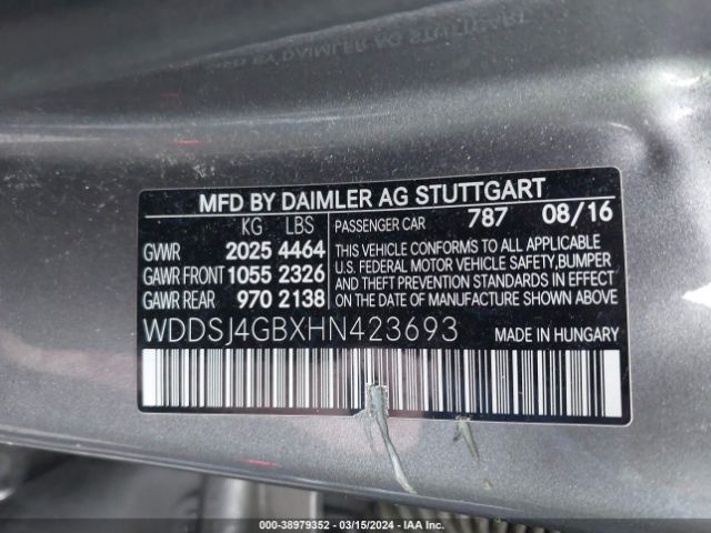 WDDSJ4GBXHN423693 Mercedes-Benz CLA 250 4MATIC