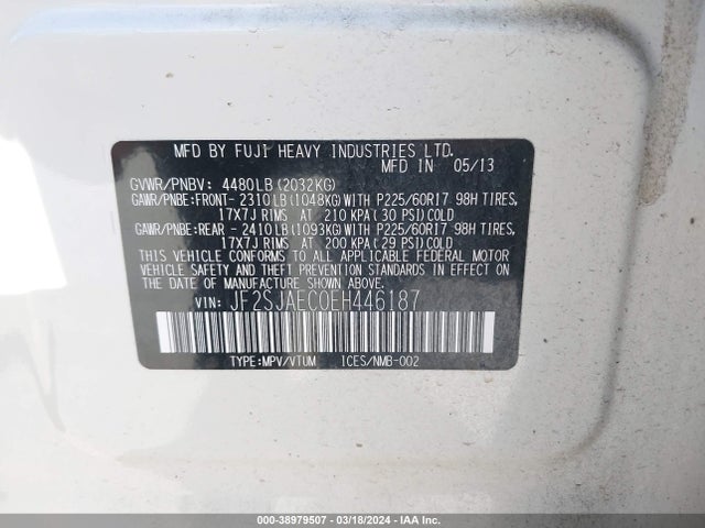 Subaru Forester 2.5i Premium 2014 JF2SJAEC0EH446187 Image 9