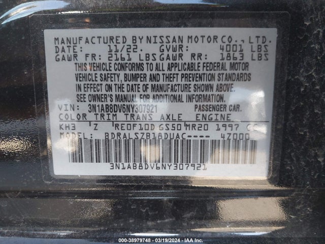 Nissan Sentra Sr Xtronic Cvt 2022 3N1AB8DV6NY307921 Image 9
