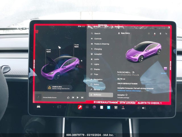 Tesla Model 3 Standard Range Plus Rear-wheel Drive/standard Range Rear-wheel Drive 2020 5YJ3E1EAXLF704606 Image 7