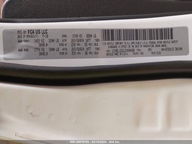 2018 DODGE DURANGO 1C4RDJDG5JC490489 Photo 8