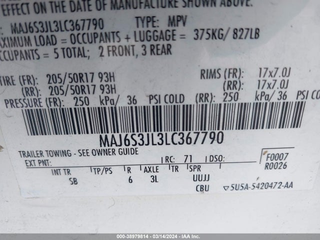 Ford Ecosport Ses 2020 MAJ6S3JL3LC367790 Image 9