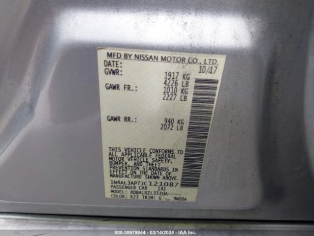 1N4AL3AP7JC121087 Nissan Altima 2.5 Sl