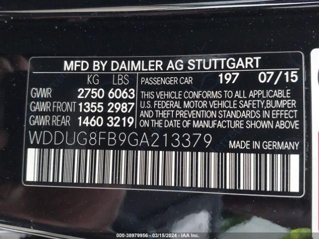 WDDUG8FB9GA213379 Mercedes-Benz S 550 4matic