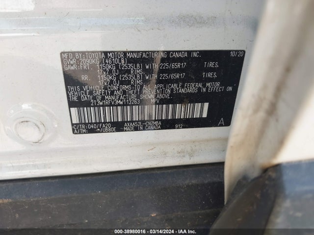 Toyota Rav4 Xle 2021 2T3W1RFV3MW113263 Image 9