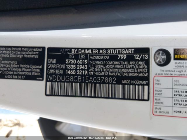 WDDUG8CB1EA037882 Mercedes-Benz S 550