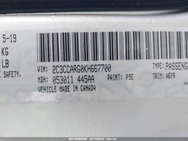 2C3CCARG0KH667700 Chrysler 300 Touring L Awd