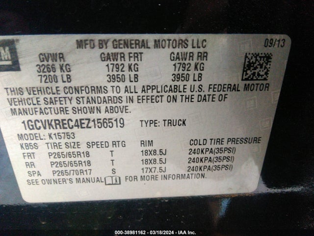 Chevrolet Silverado 1500 2lt 2014 1GCVKREC4EZ156519 Image 9