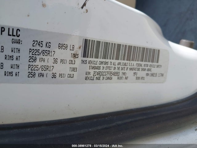 Dodge Grand Caravan Sxt 2015 2C4RDGCG7FR548993 Image 9