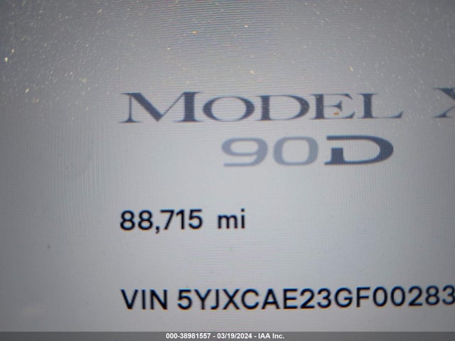 Tesla Model X 60d/70d/75d/90d 2016 5YJXCAE23GF002830 Image 16