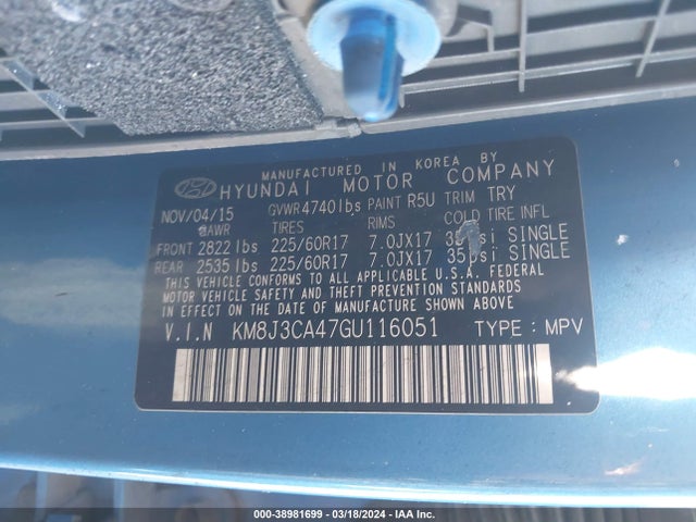 Hyundai TUCSON SE 2016 KM8J3CA47GU116051 Image 9